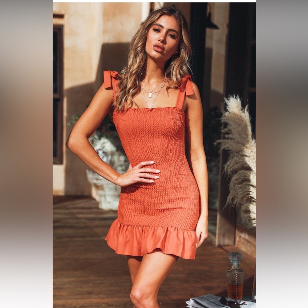 Hello Molly Orange Mini Dress - Picture 2 of 7